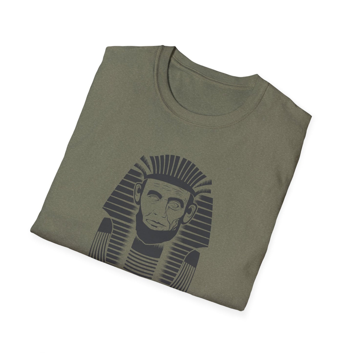 Unisex Softstyle T-Shirt - Alien Pharaoh Graphic Tee - Perfect for Casual Wear and Sci-Fi Lovers