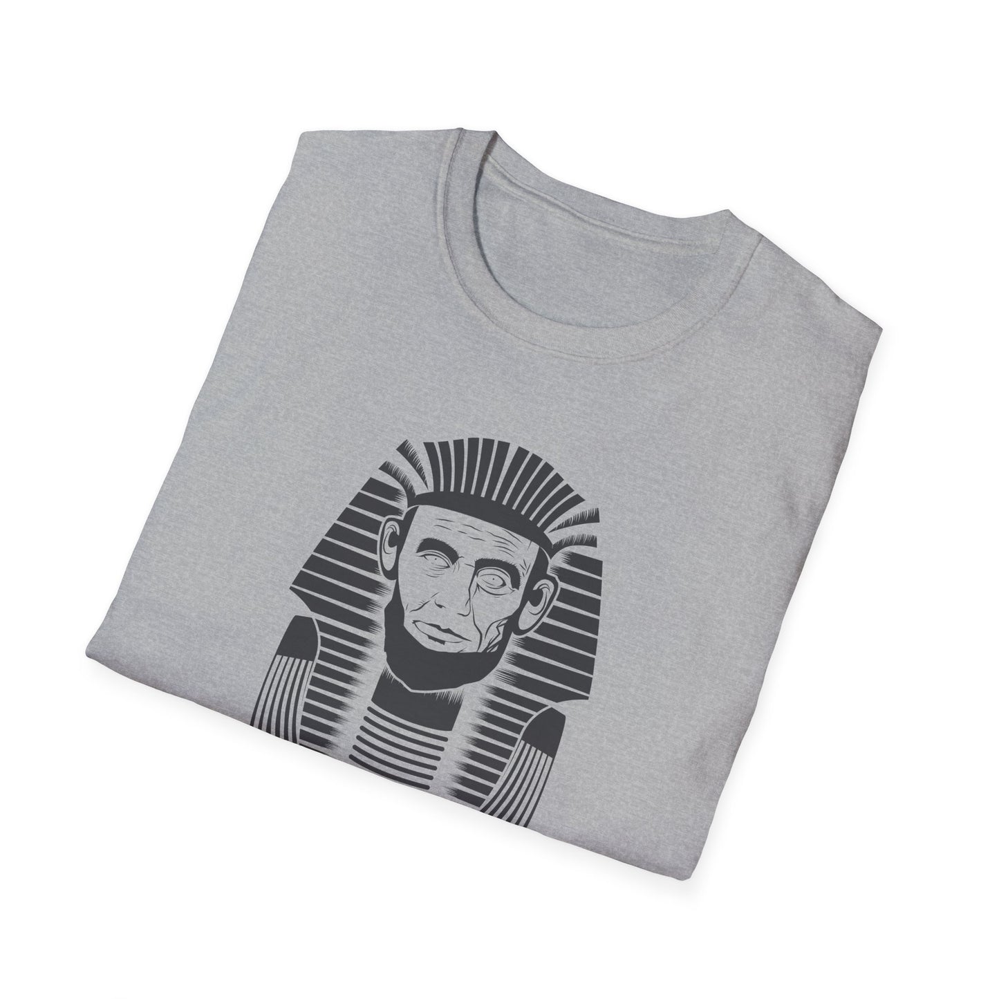 Unisex Softstyle T-Shirt - Alien Pharaoh Graphic Tee - Perfect for Casual Wear and Sci-Fi Lovers