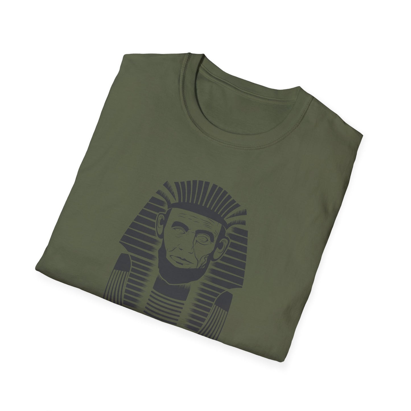 Unisex Softstyle T-Shirt - Alien Pharaoh Graphic Tee - Perfect for Casual Wear and Sci-Fi Lovers