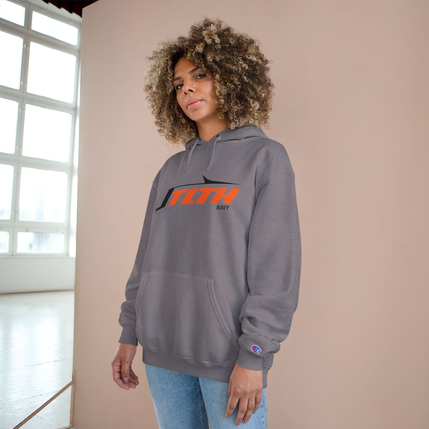 Champion Hoodie — SLTH Navy Racing Logo Pullover
