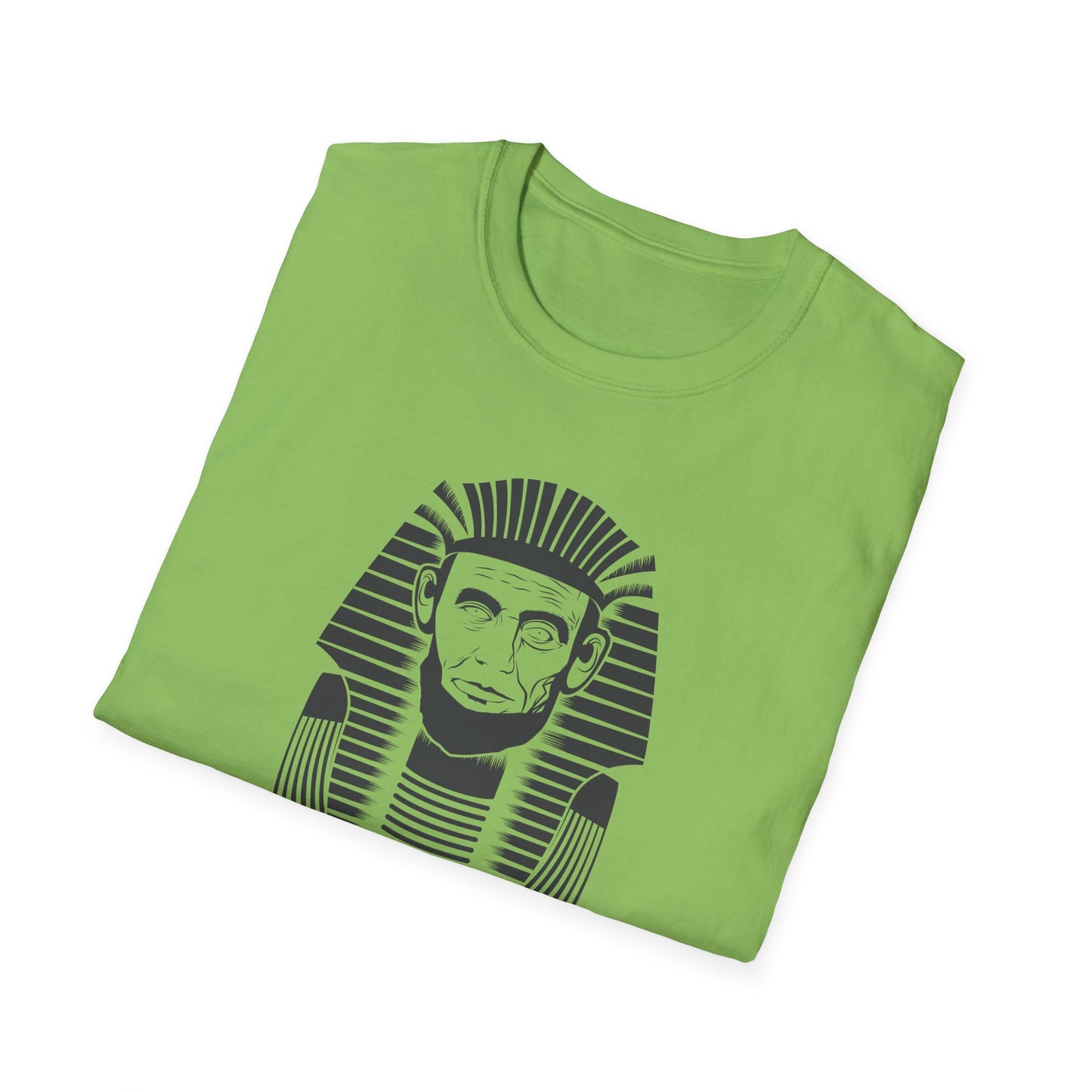 Unisex Softstyle T-Shirt - Alien Pharaoh Graphic Tee - Perfect for Casual Wear and Sci-Fi Lovers