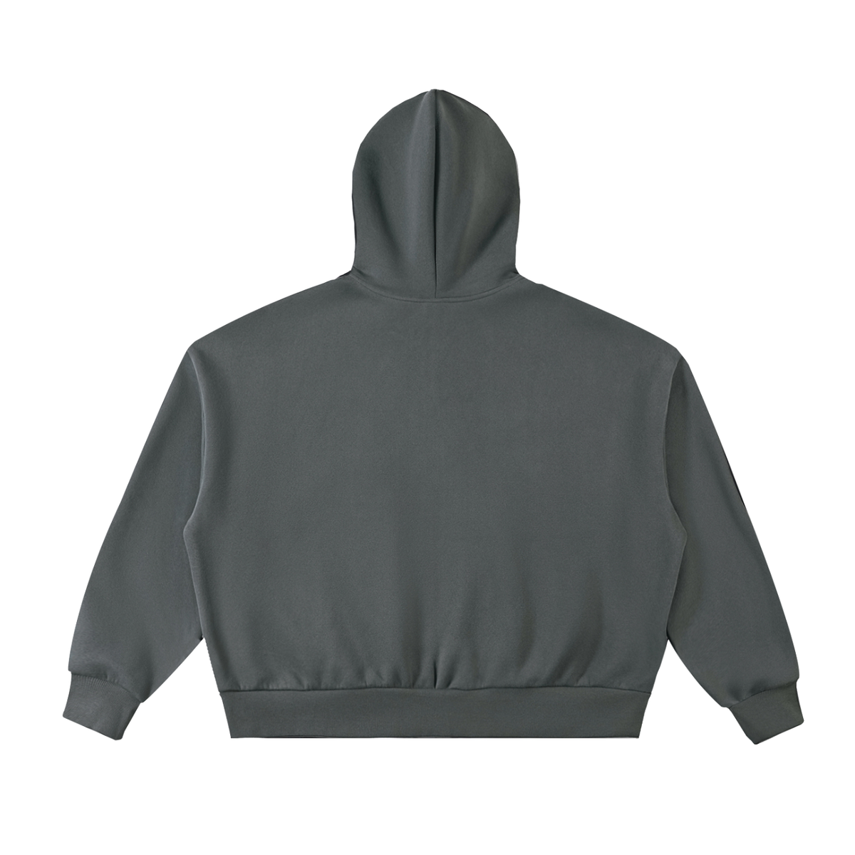 All the way up Zipped Fleeced Full-Zip Boxy Hoodie