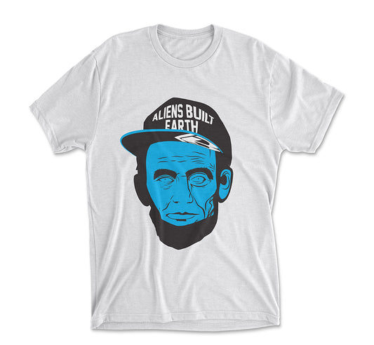 Aliens Built Earth Tee | Blue-WHT - BOTWORLD