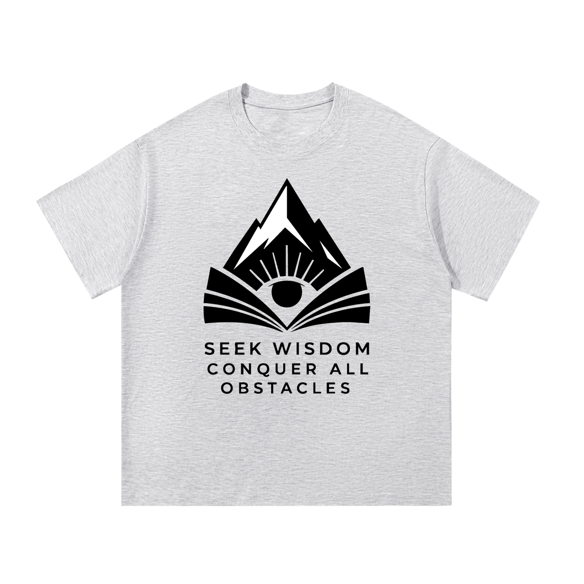 Seek Wisdom Conquer all Obstacles Mountain Peaks Essential Cotton T-Shirt