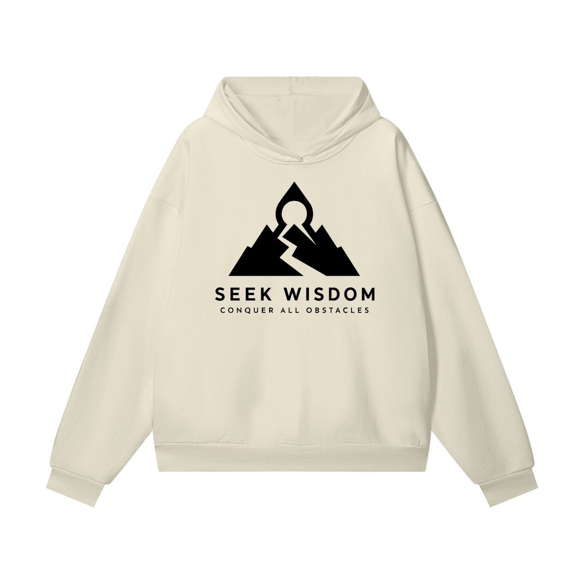 Seek Wisdom Conquer all Obstacles Heavyweight Hidden Pocket Fleece Hoodie