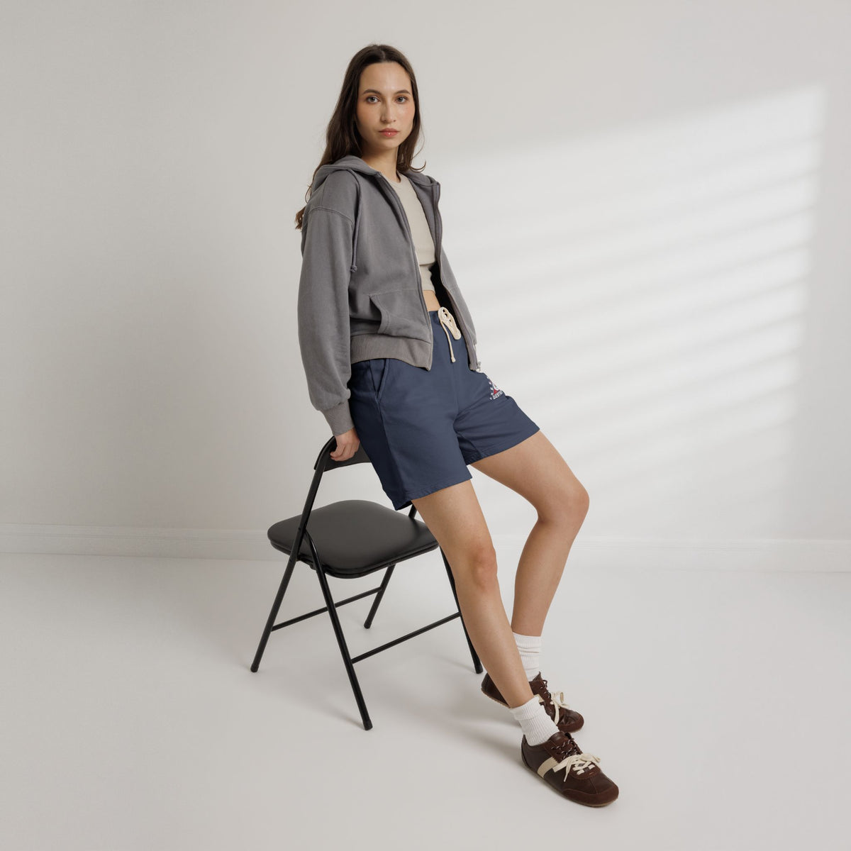 Destroy Eye Triangle Sweat Shorts — Casual Garment-Dyed Fleece