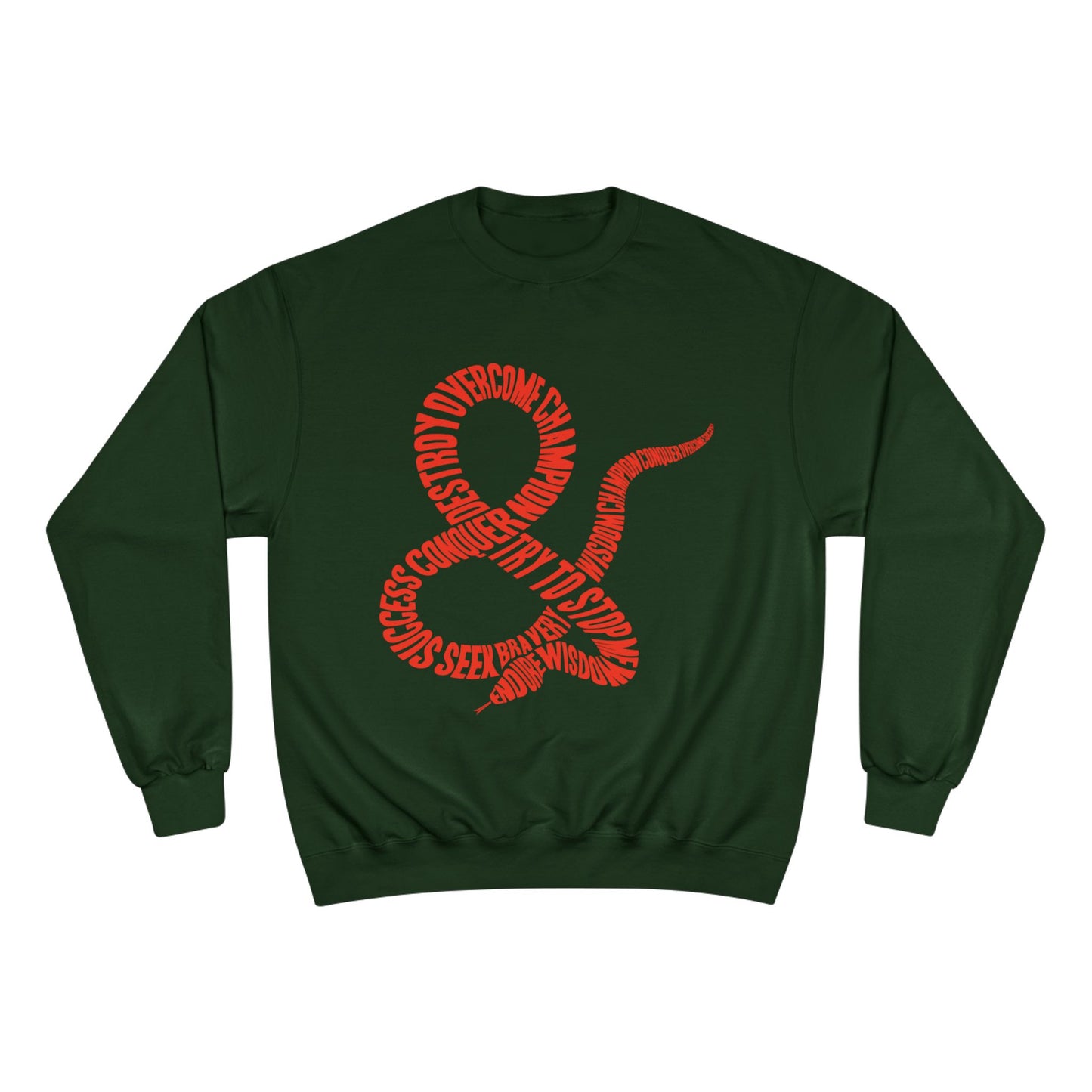 Champion Sweatshirt — Red Ampersand Snake Typography Crewneck