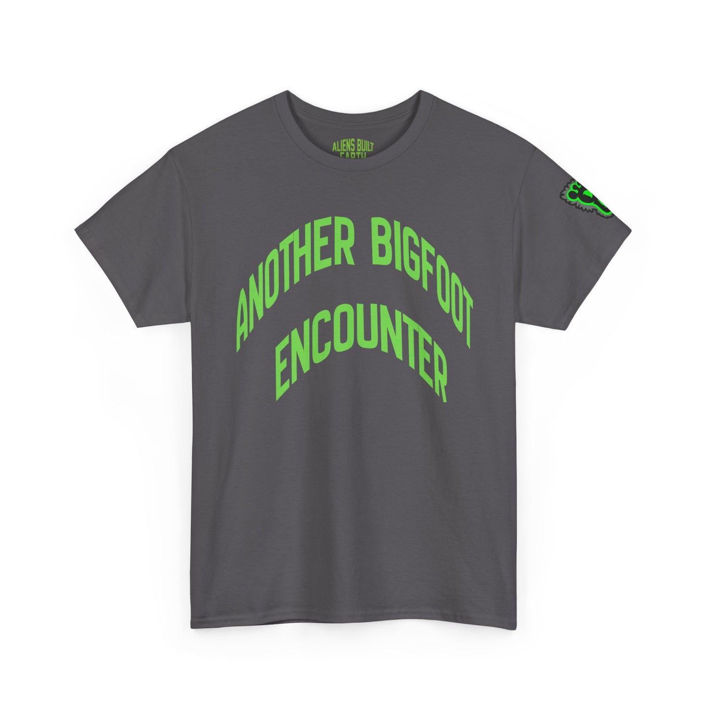 Bigfoot Encounter Tee — Neon Green Cryptid Graphic T-Shirt