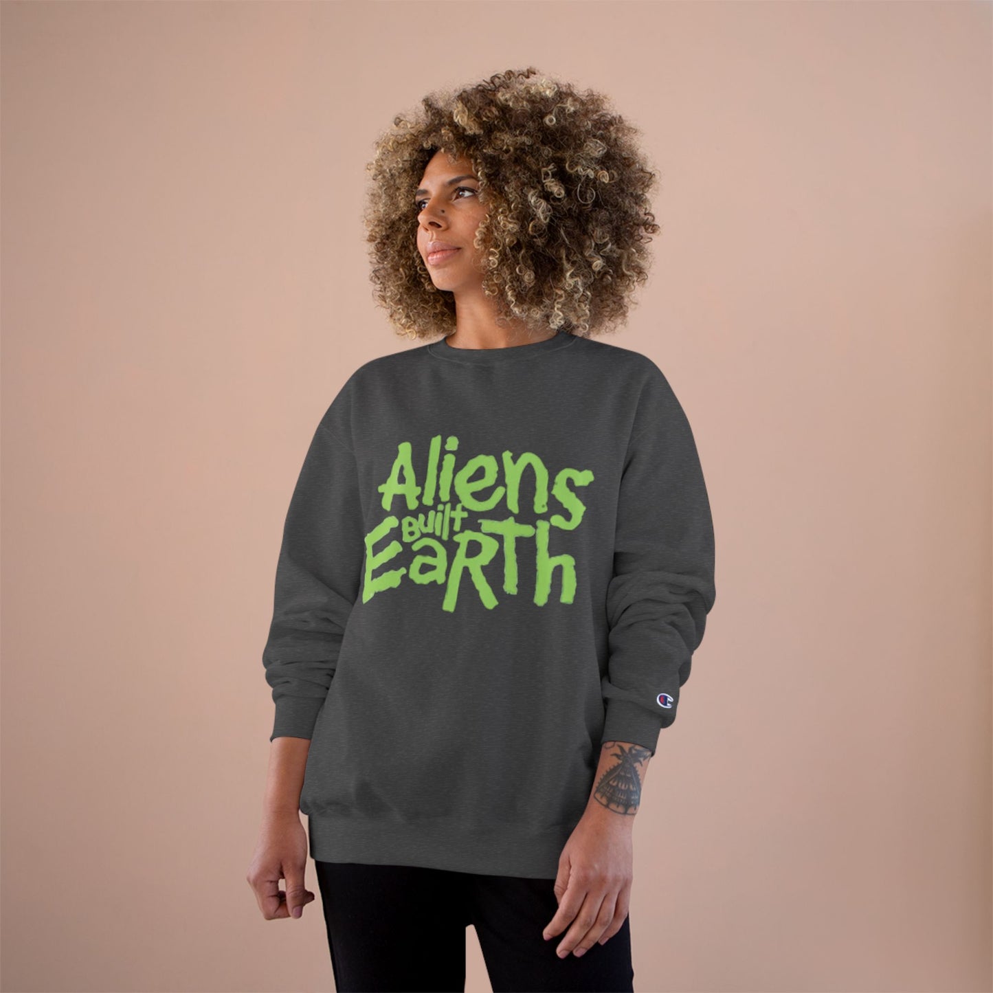 Aliens Built Earth Sweatshirt — Retro Sci‑Fi Graphic Crewneck