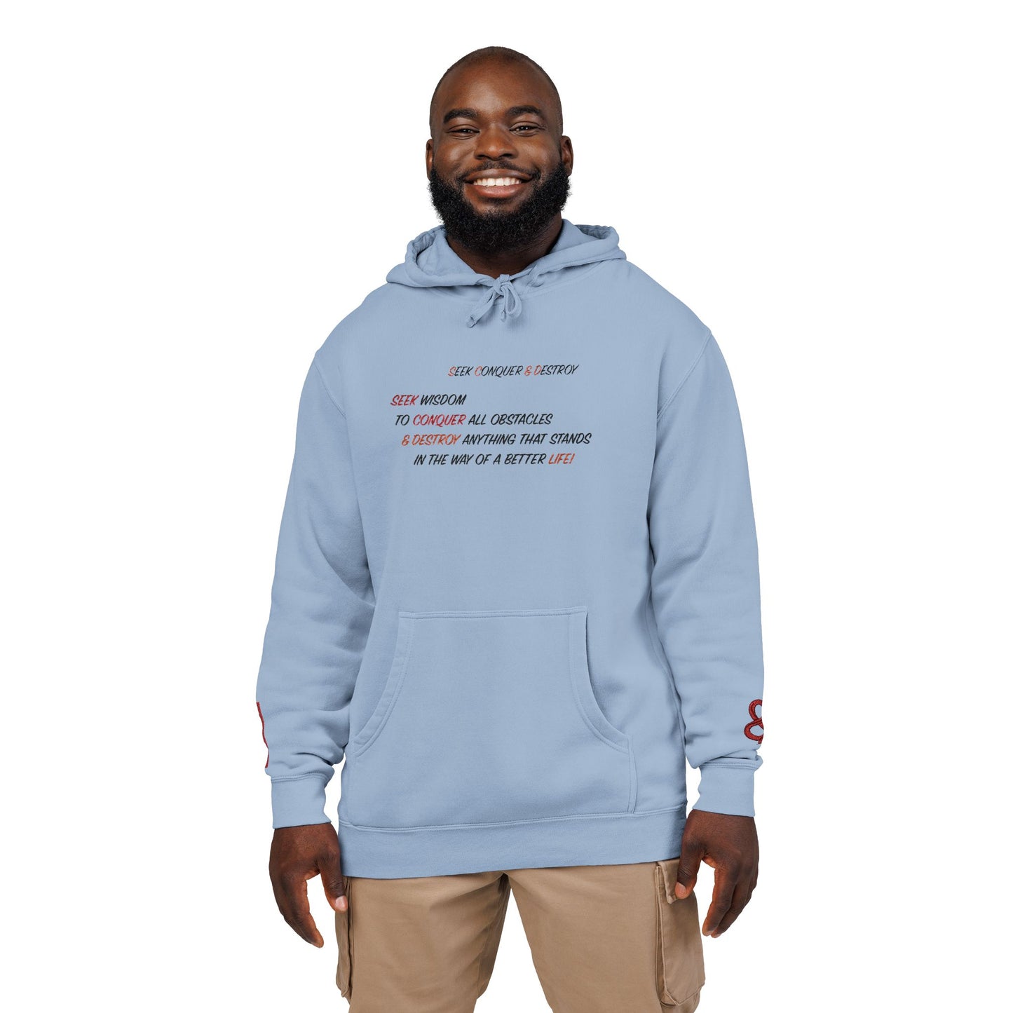 Embroidered Olive Pigment-Dyed Hoodie — Subtle Script Streetwear