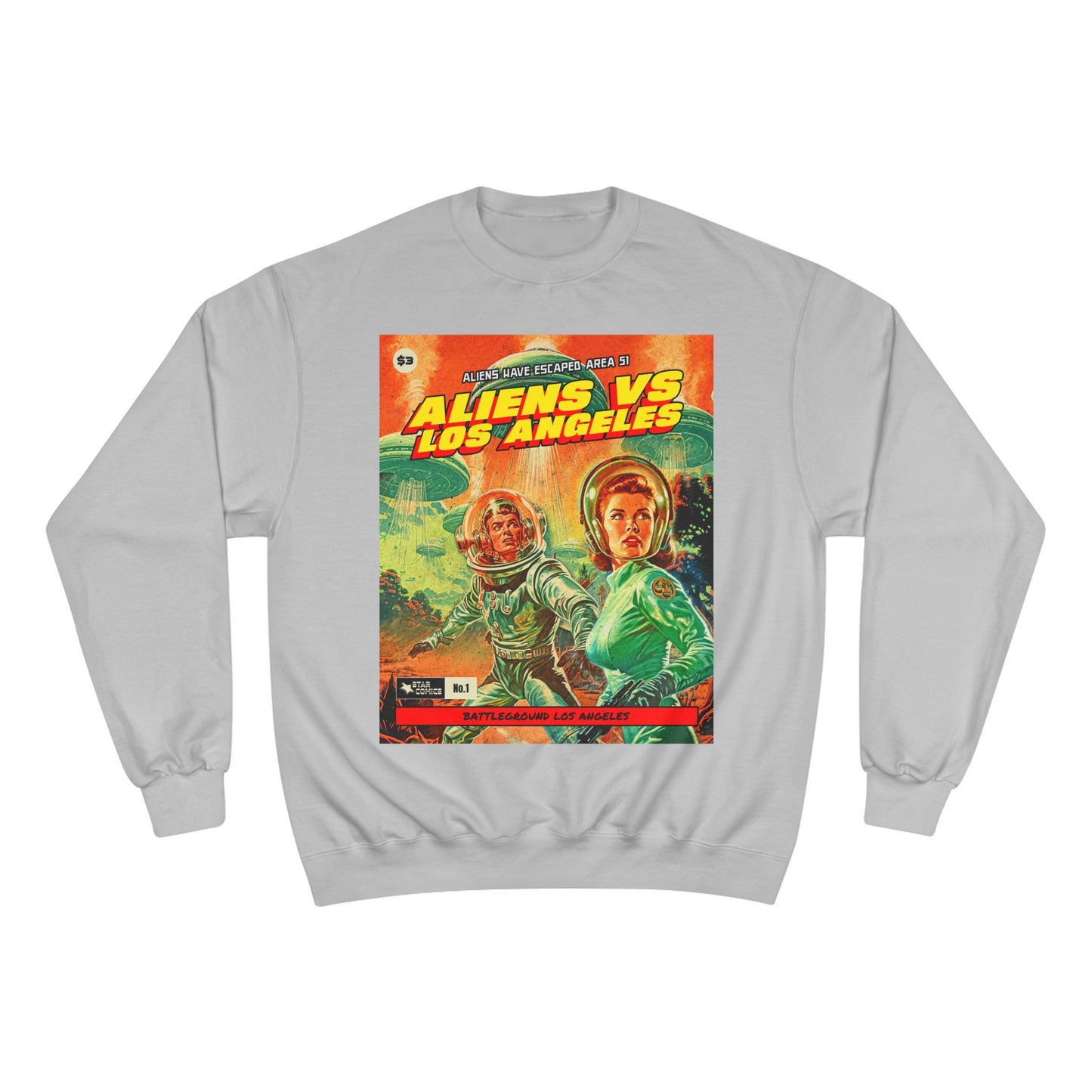 Aliens vs Los Angeles Sweatshirt — Retro Sci‑Fi Graphic Crewneck