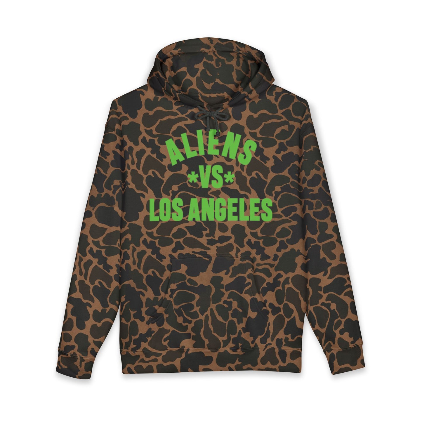 Aliens vs Los Angeles Hoodie — Retro Green Graphic Alien Hoodie