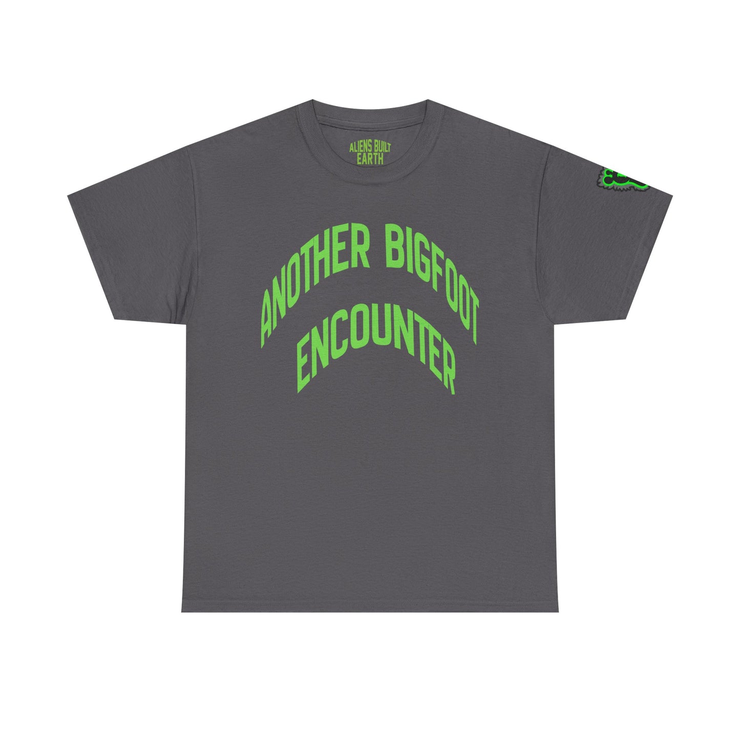 Bigfoot Encounter Tee — Neon Green Cryptid Graphic T-Shirt