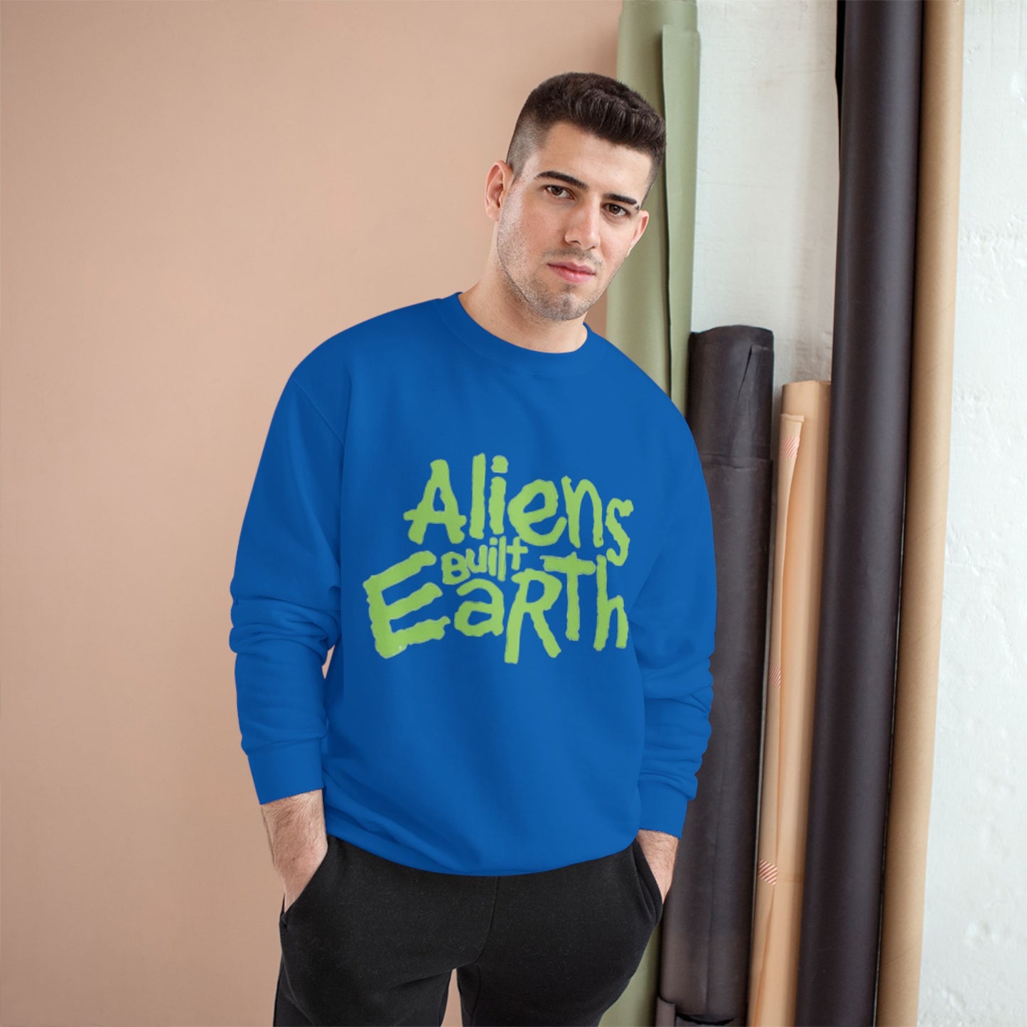 Aliens Built Earth Sweatshirt — Retro Sci‑Fi Graphic Crewneck