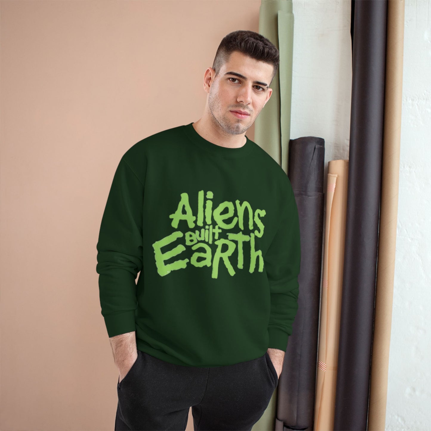 Aliens Built Earth Sweatshirt — Retro Sci‑Fi Graphic Crewneck