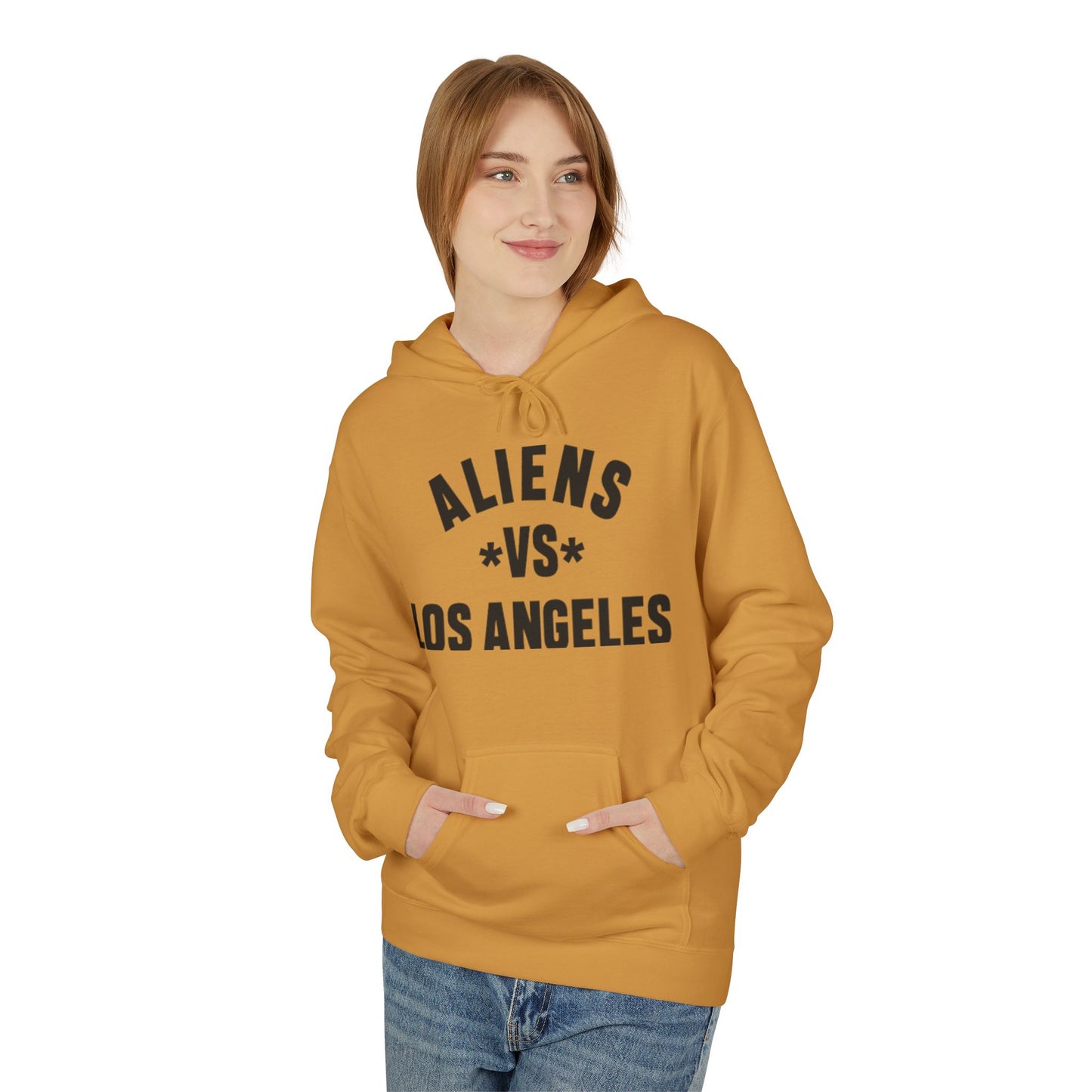 Aliens vs Los Angeles Hoodie — Vintage Sci‑Fi LA Graphic Pullover