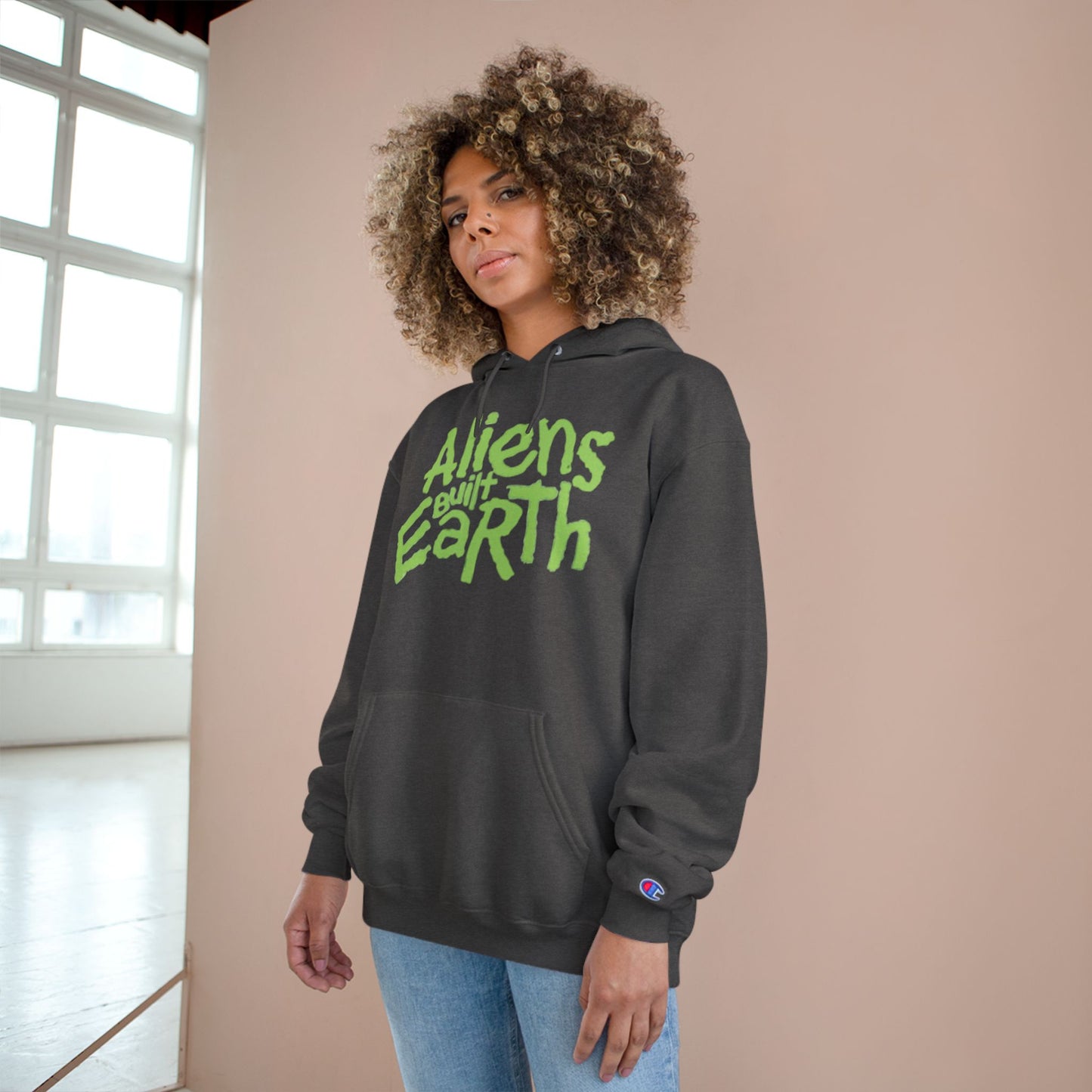 Aliens Built Earth Hoodie — Graphic Champion Pullover for Sci‑Fi Fans