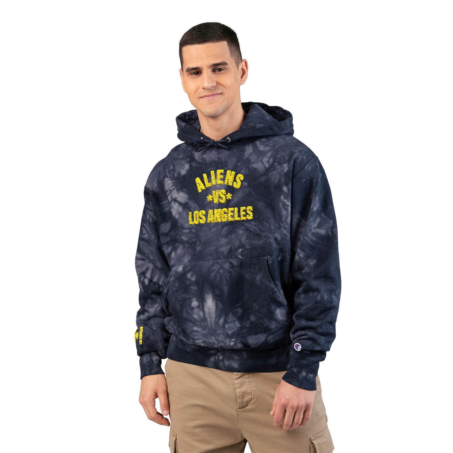 Aliens Los Angeles Embroidered Tie-Dye Hoodie