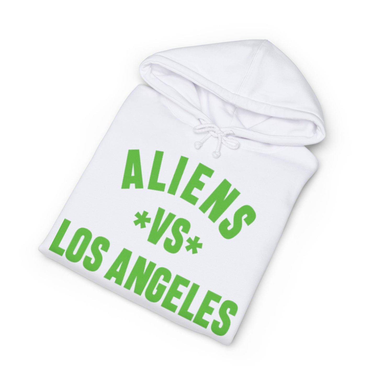 Aliens vs Los Angeles Hoodie — Retro Green Graphic Alien Hoodie