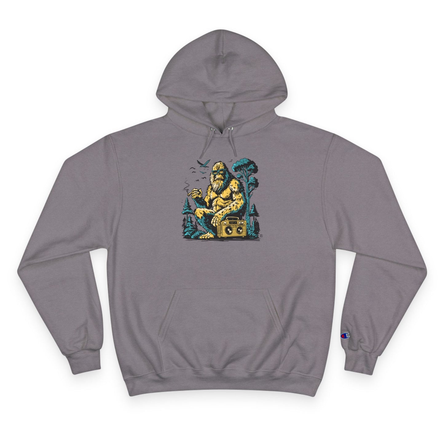 Champion Hoodie - Vintage Surfing Statue Graphic Pullover