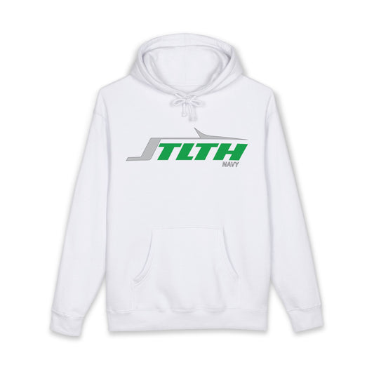 STLTH Navy Logo Hoodie – Retro Racing Graphic Pullover
