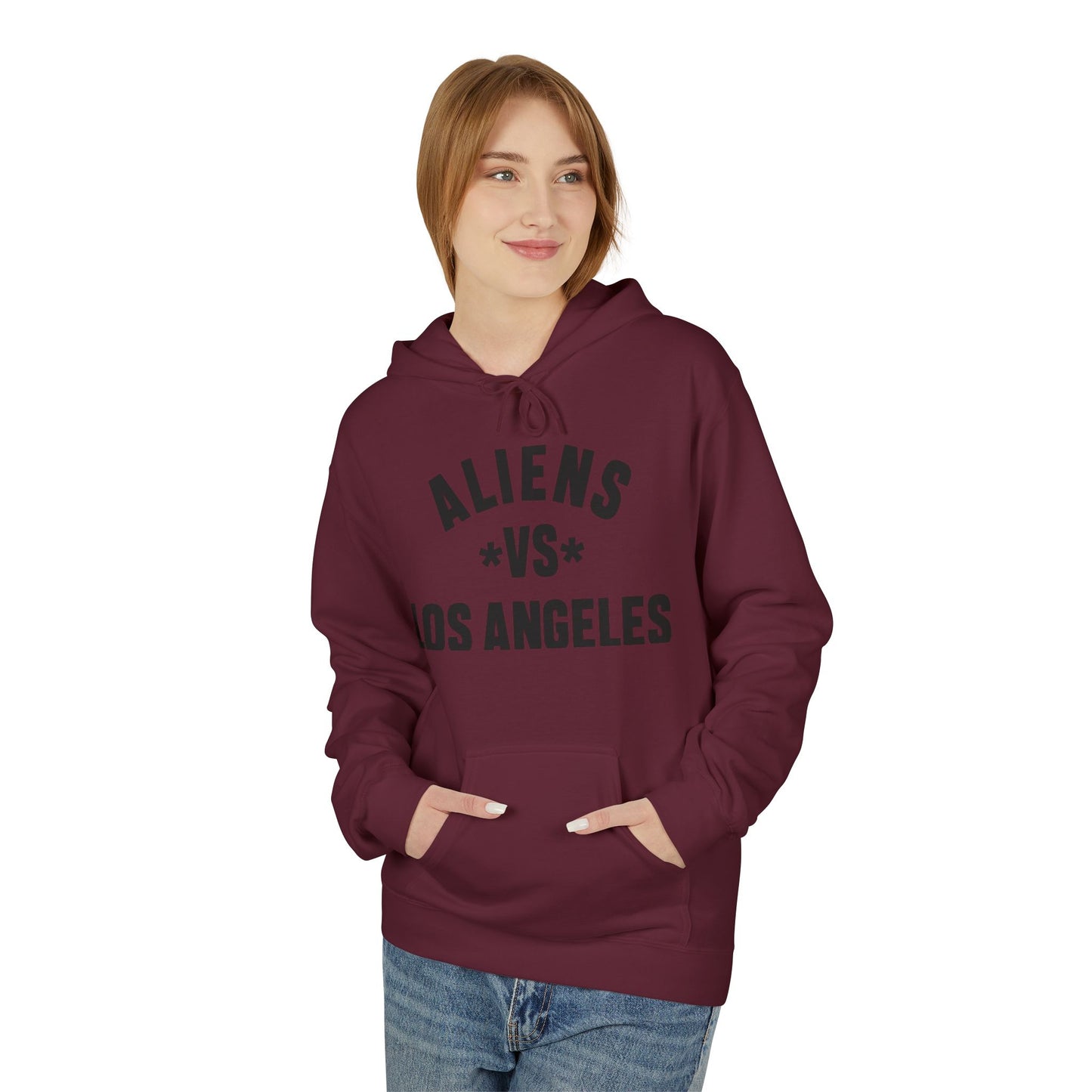 Aliens vs Los Angeles Hoodie — Vintage Sci‑Fi LA Graphic Pullover