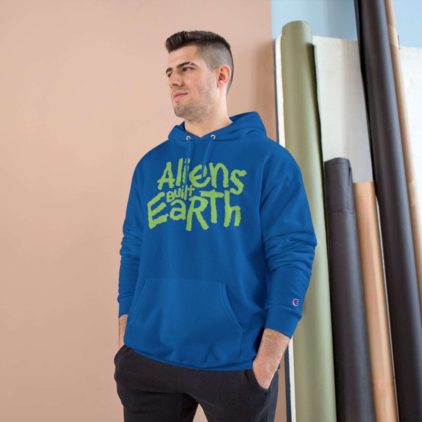 Aliens Built Earth Hoodie — Graphic Champion Pullover for Sci‑Fi Fans
