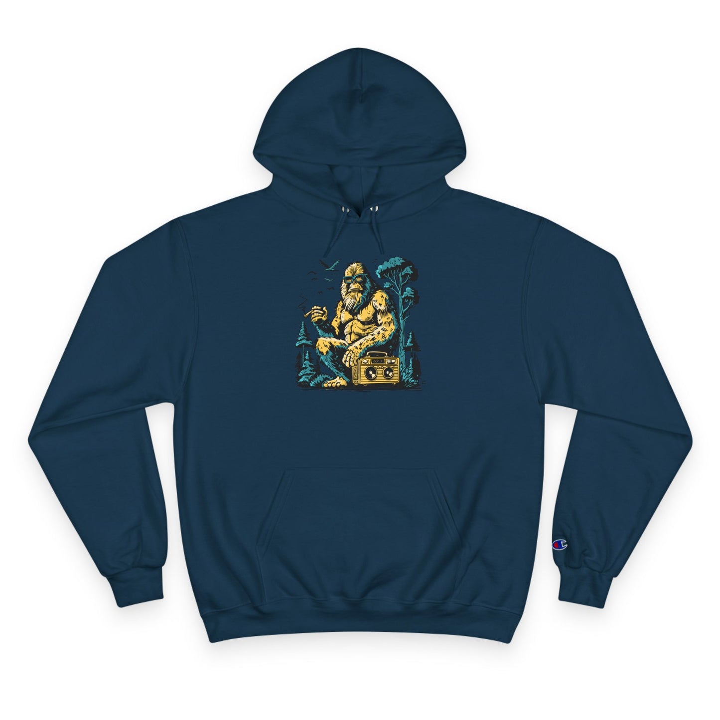 Champion Hoodie - Vintage Surfing Statue Graphic Pullover