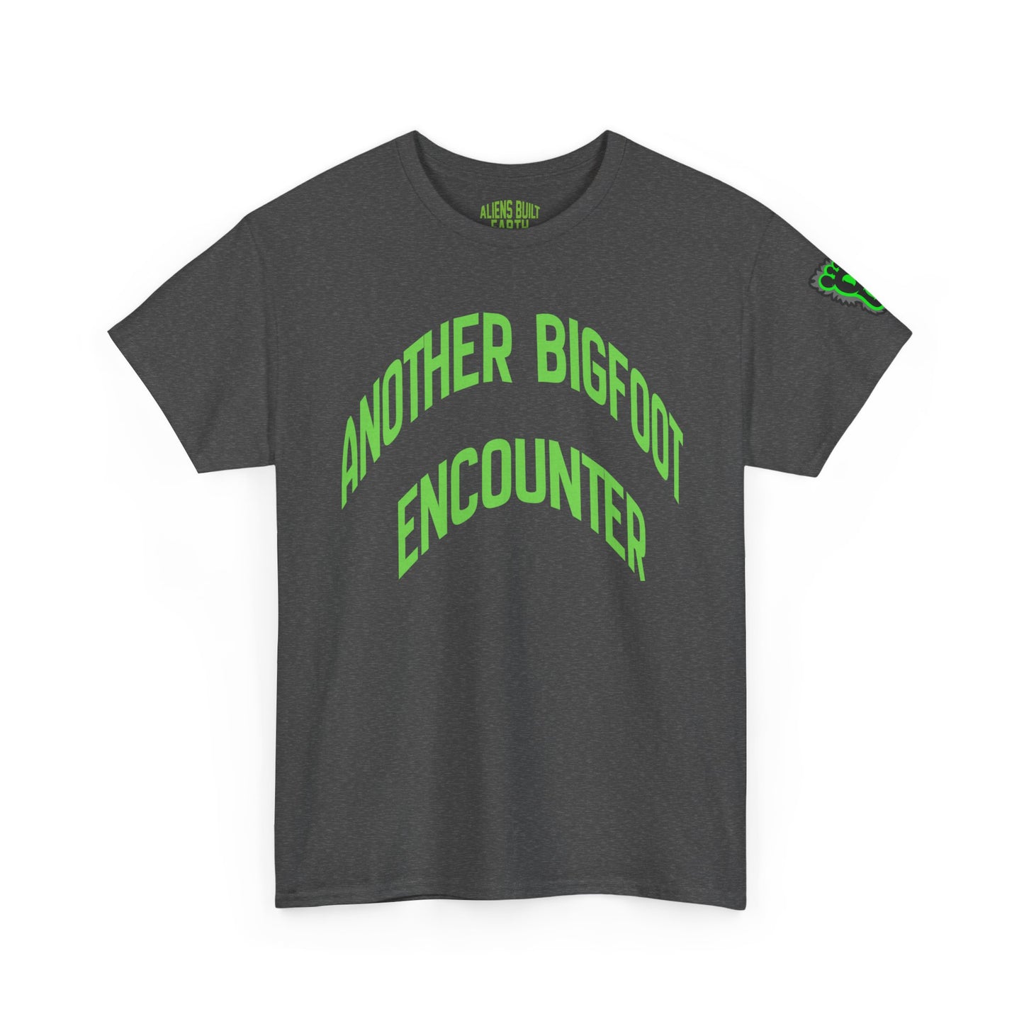 Bigfoot Encounter Tee — Neon Green Cryptid Graphic T-Shirt