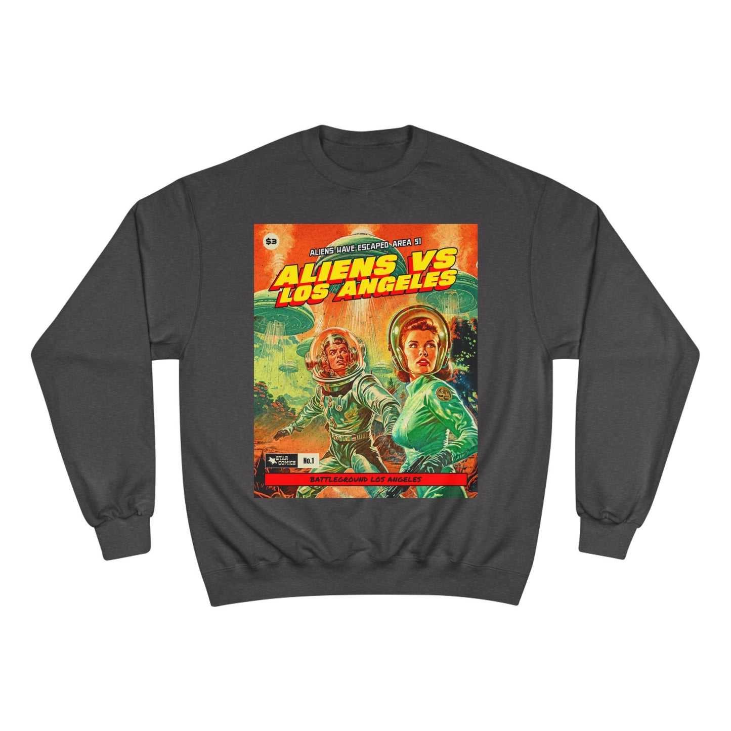 Aliens vs Los Angeles Sweatshirt — Retro Sci‑Fi Graphic Crewneck
