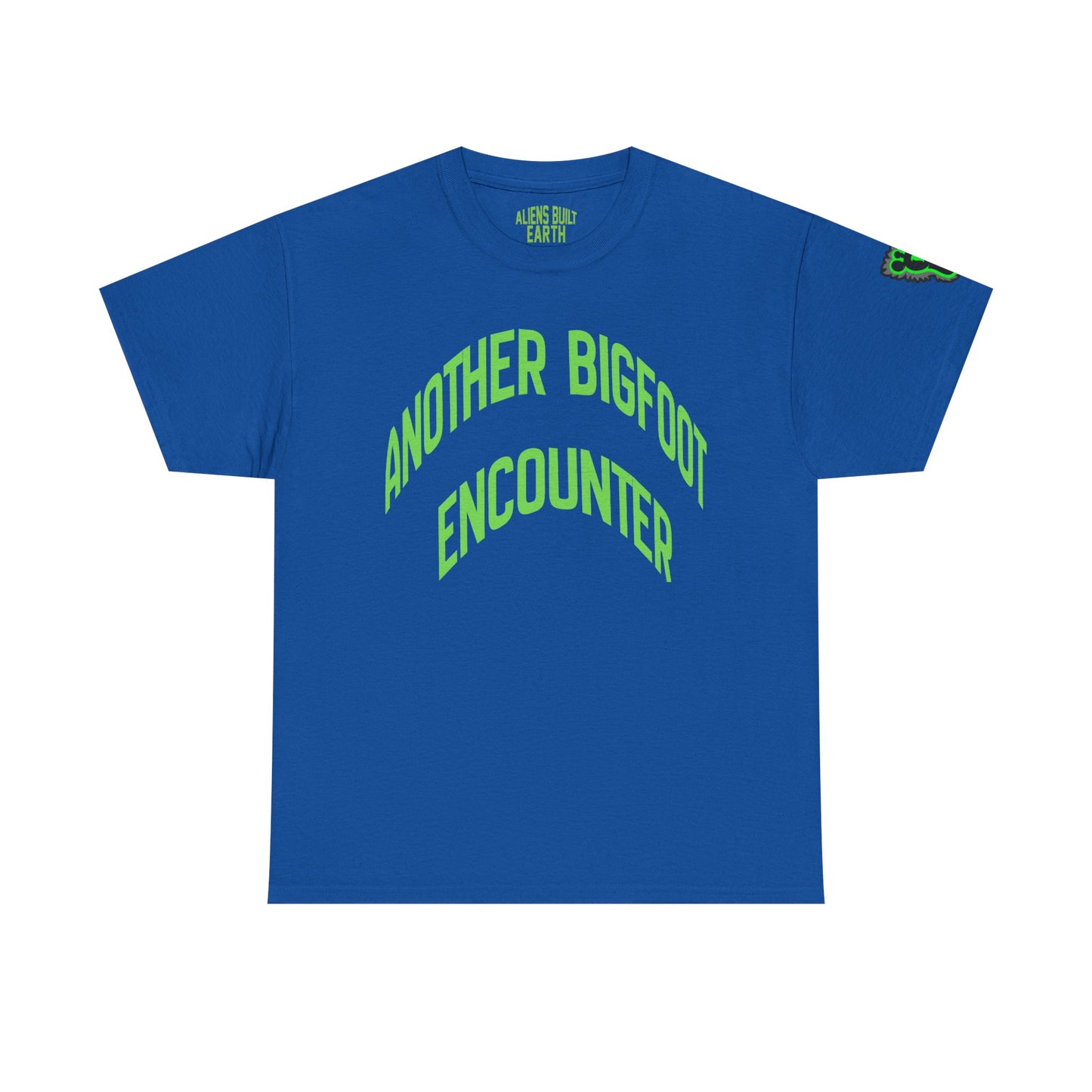Bigfoot Encounter Tee — Neon Green Cryptid Graphic T-Shirt