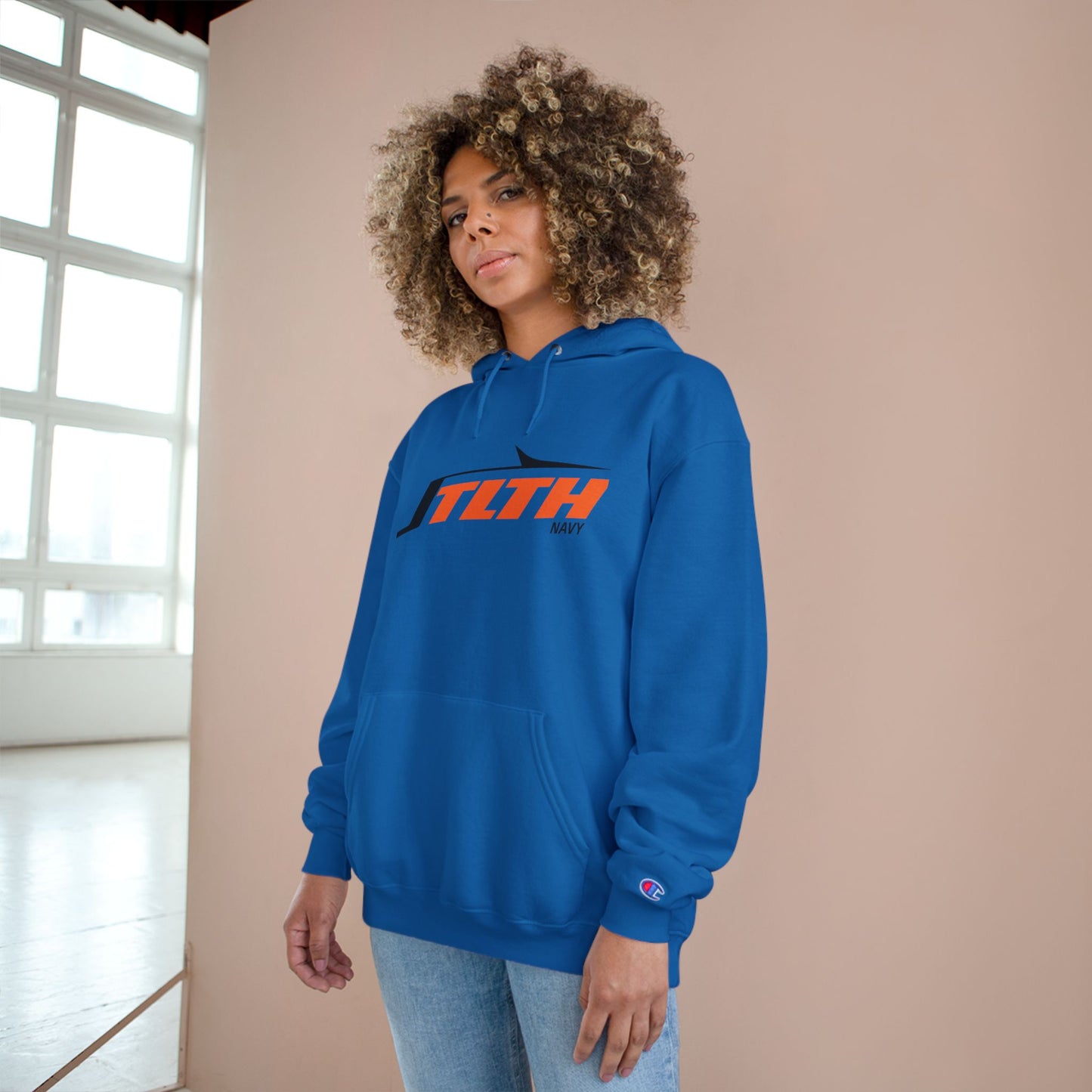 Champion Hoodie — SLTH Navy Racing Logo Pullover