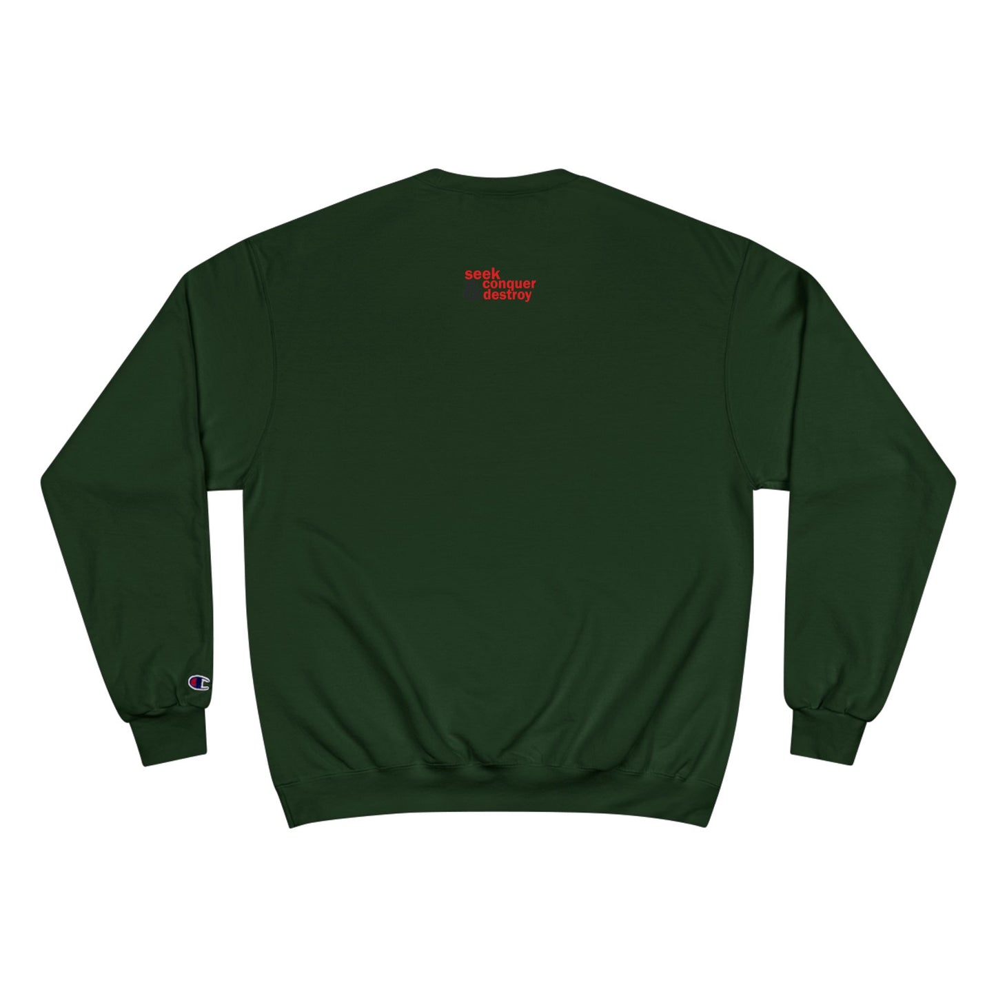 Champion Sweatshirt — Red Ampersand Snake Typography Crewneck
