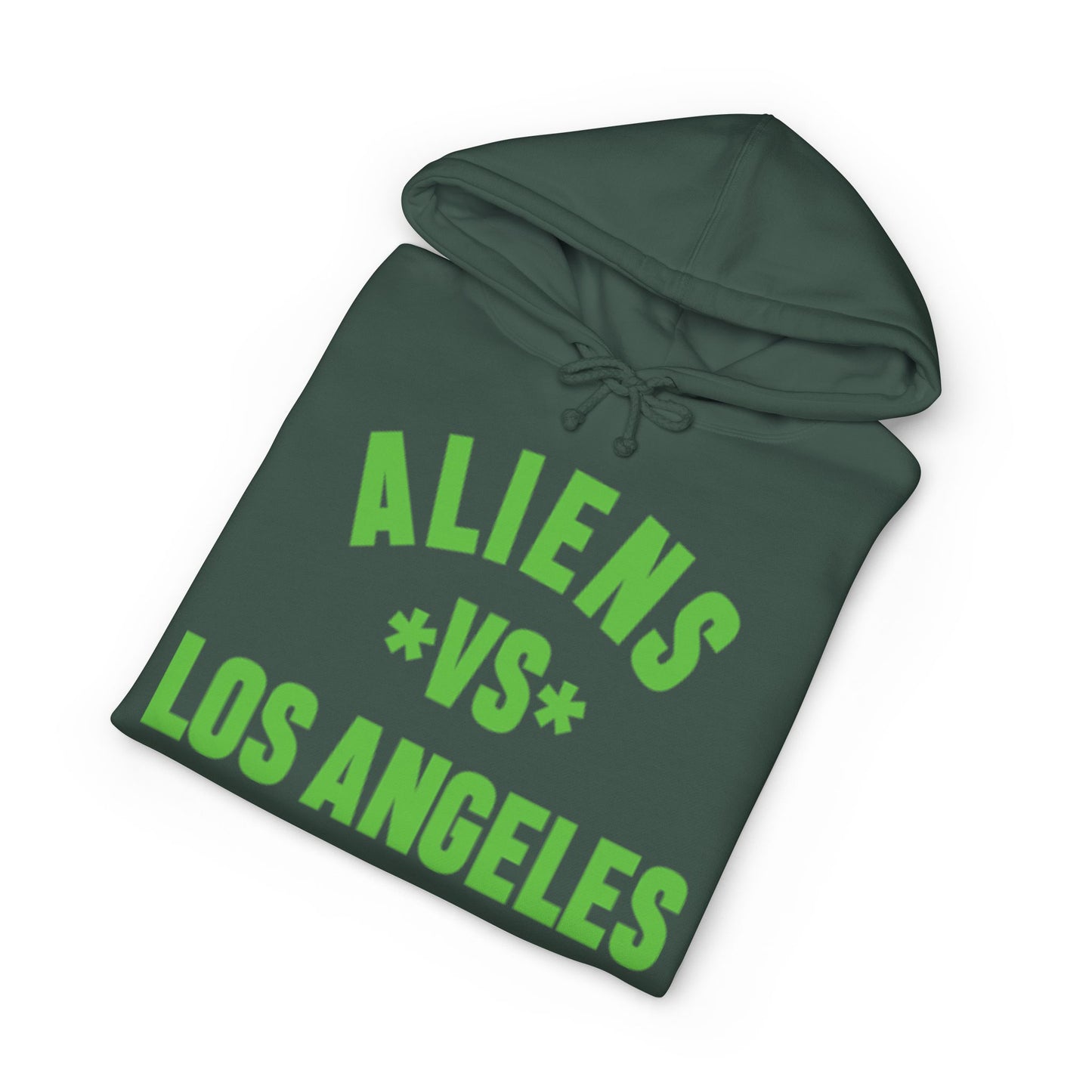 Aliens vs Los Angeles Hoodie — Retro Green Graphic Alien Hoodie