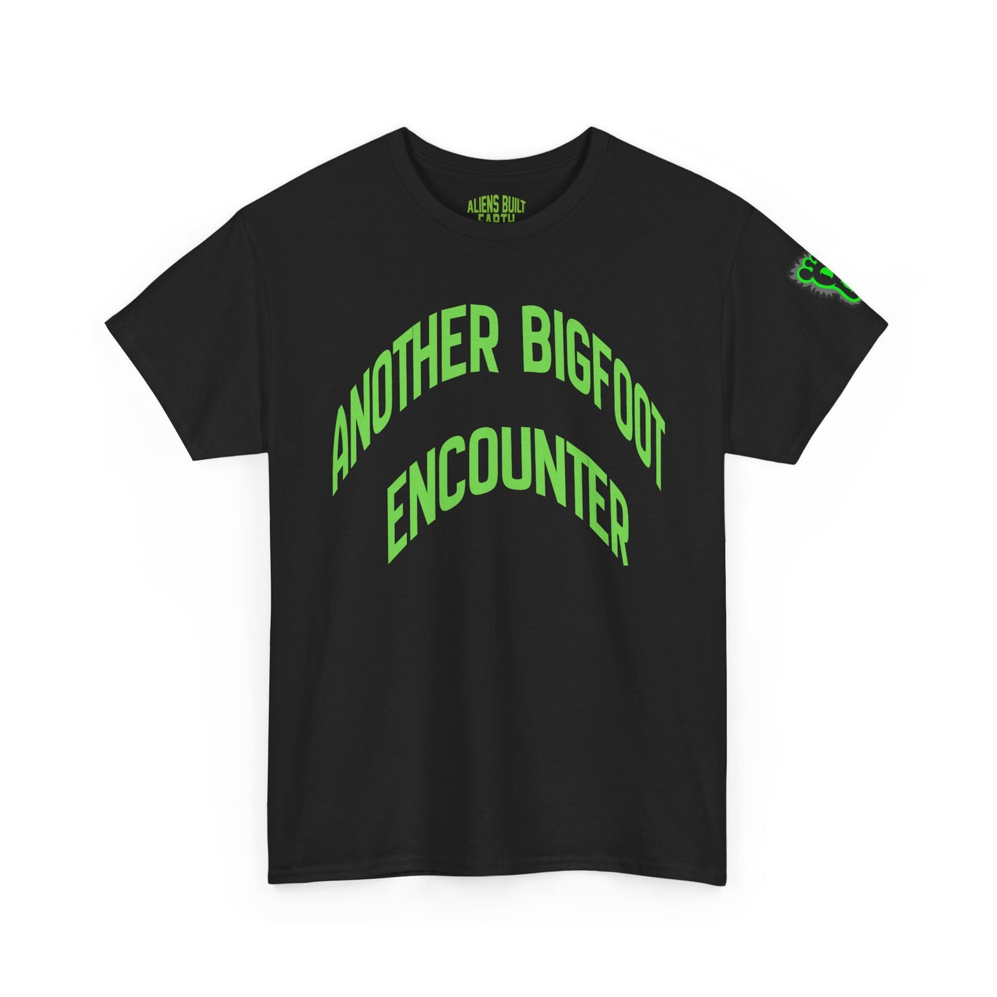 Bigfoot Encounter Tee — Neon Green Cryptid Graphic T-Shirt