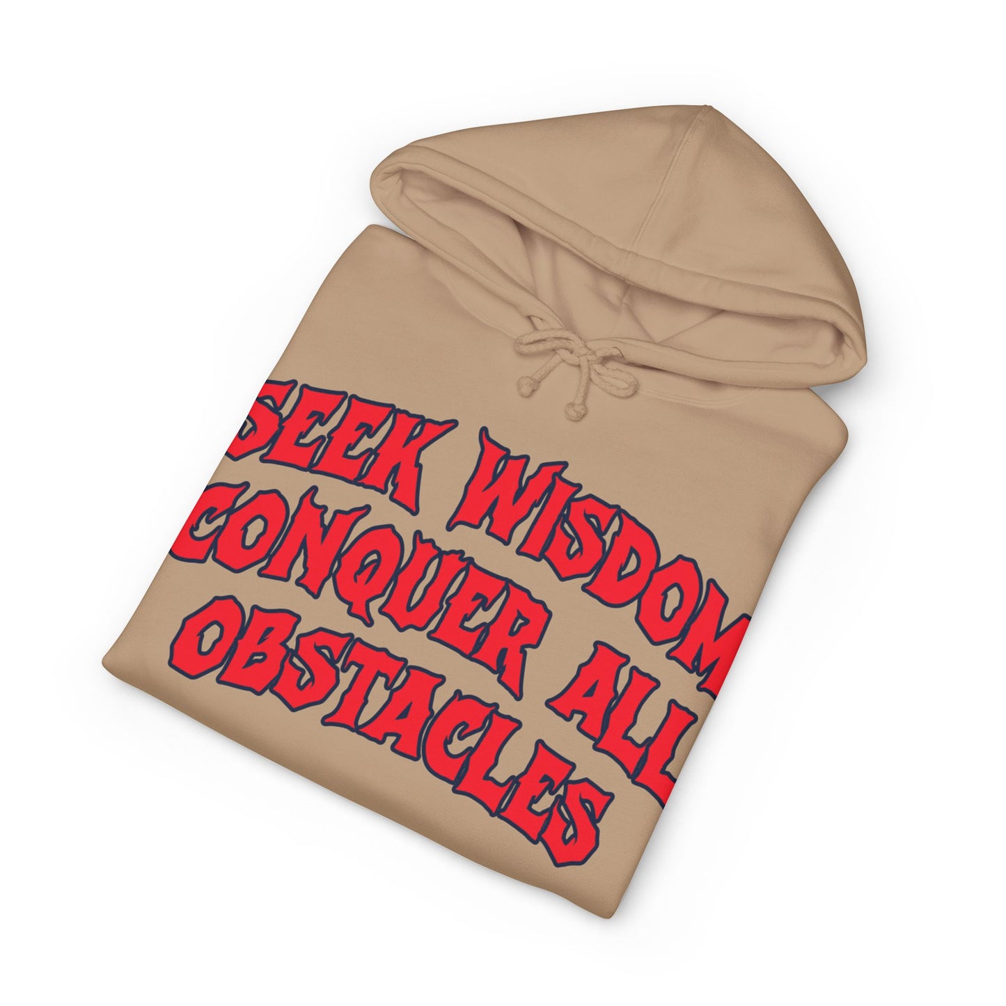 Seek Wisdom Conquer All Obstacles Hoodie — Motivational Graphic Sweatshirt