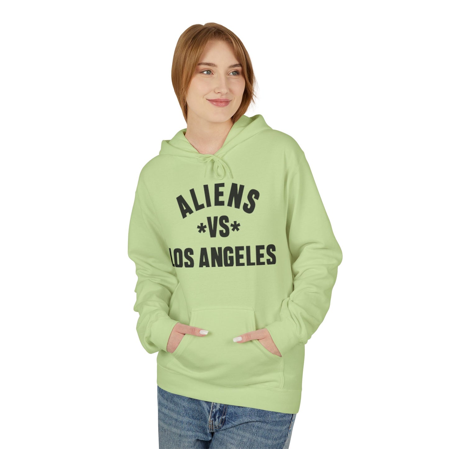 Aliens vs Los Angeles Hoodie — Vintage Sci‑Fi LA Graphic Pullover