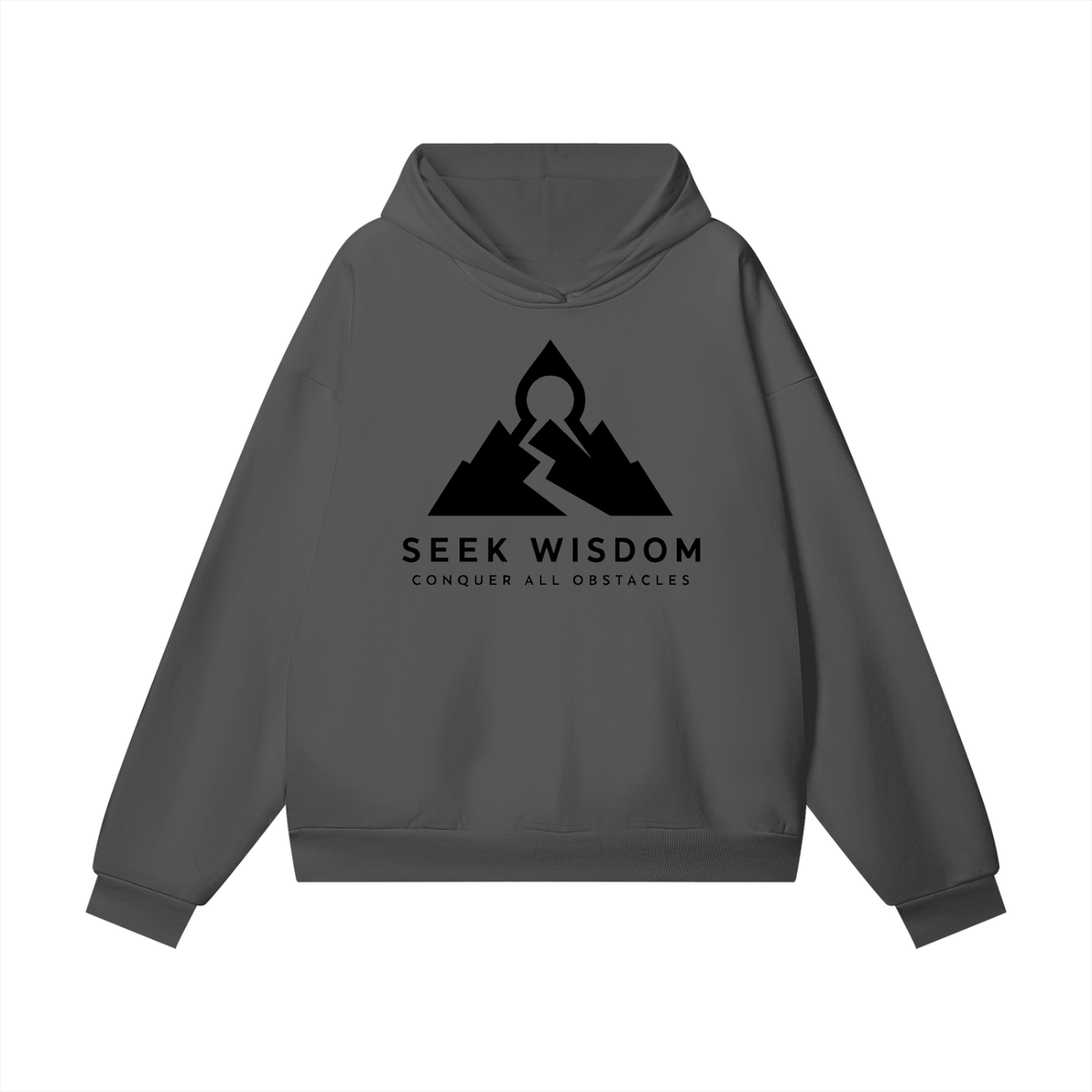 Seek Wisdom Conquer all Obstacles Heavyweight Hidden Pocket Fleece Hoodie