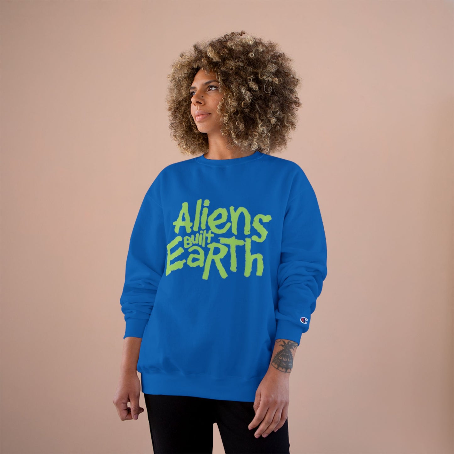 Aliens Built Earth Sweatshirt — Retro Sci‑Fi Graphic Crewneck