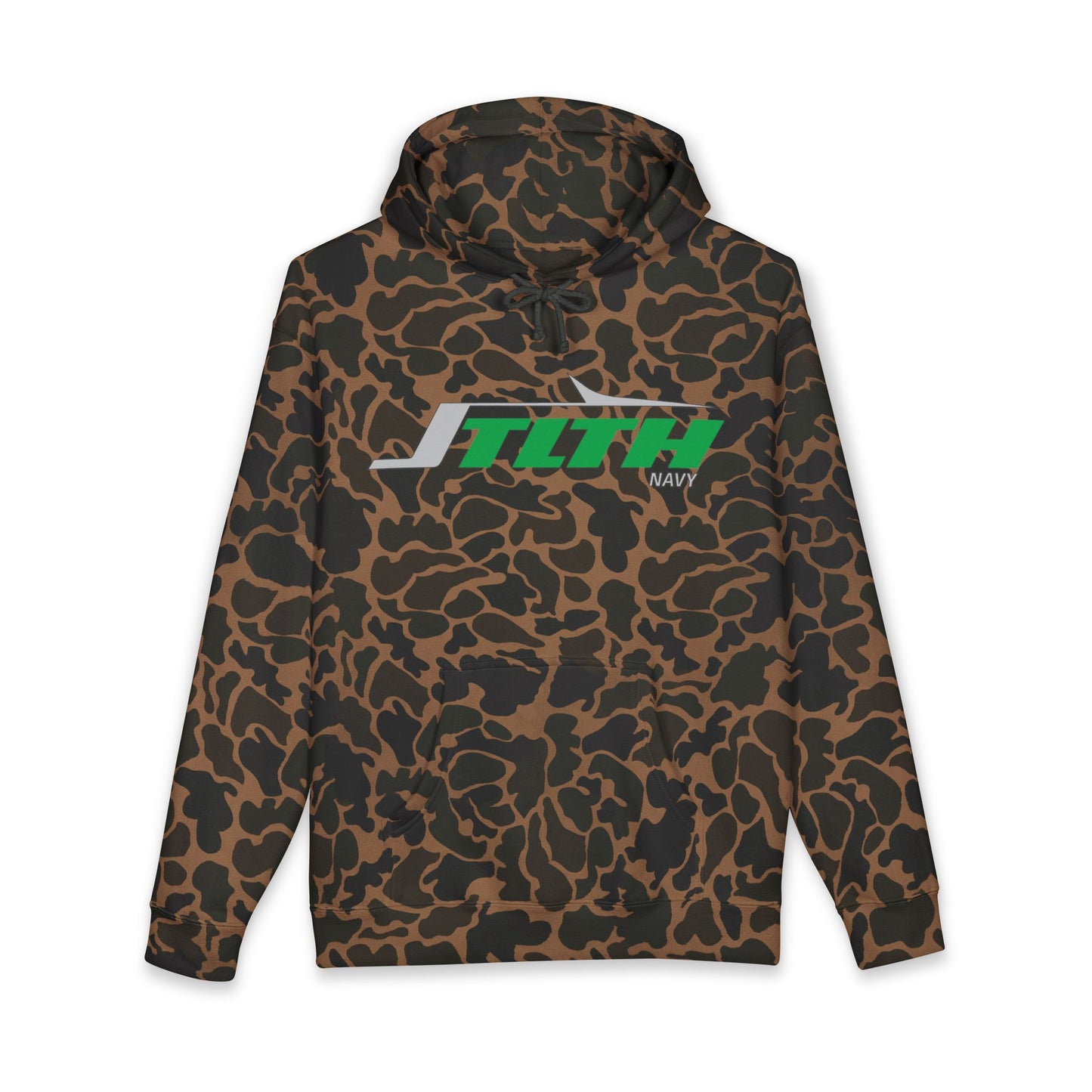 STLTH Navy Logo Hoodie – Retro Racing Graphic Pullover