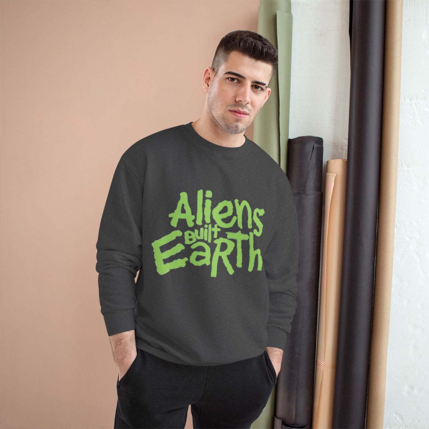 Aliens Built Earth Sweatshirt — Retro Sci‑Fi Graphic Crewneck