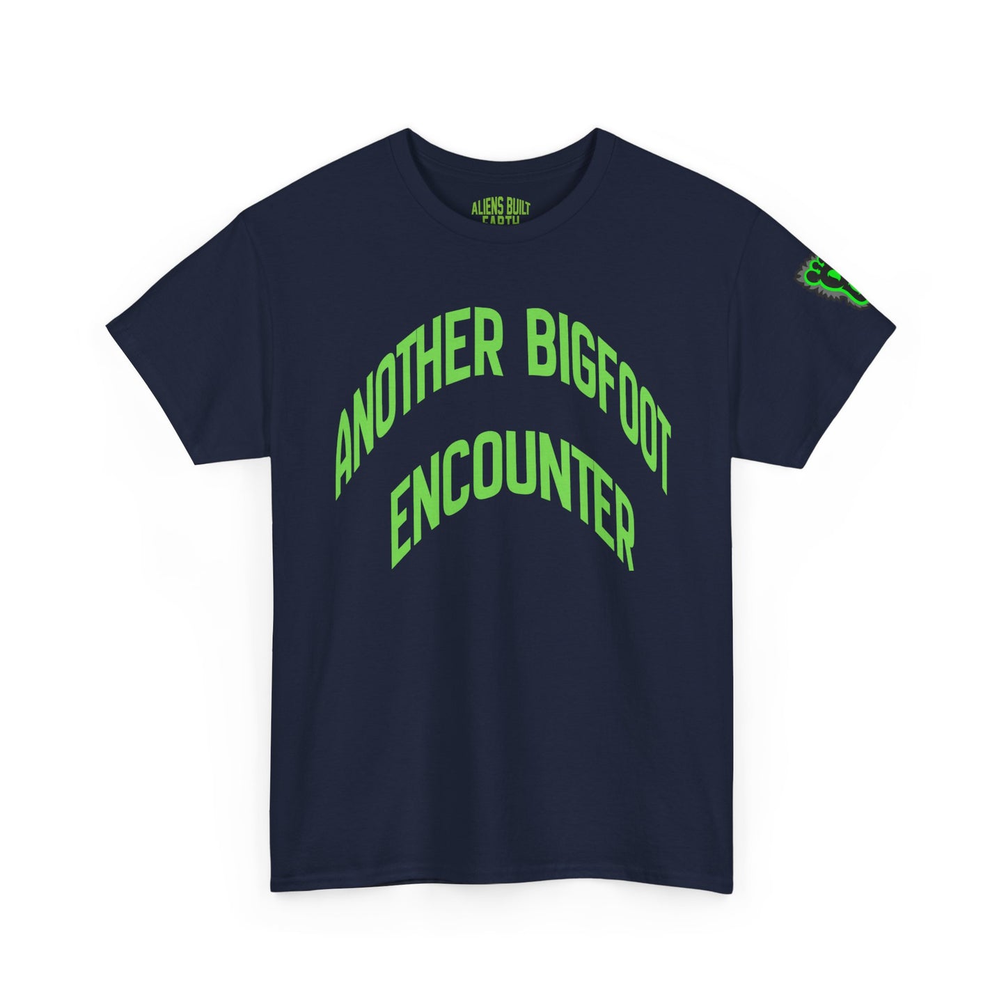 Bigfoot Encounter Tee — Neon Green Cryptid Graphic T-Shirt