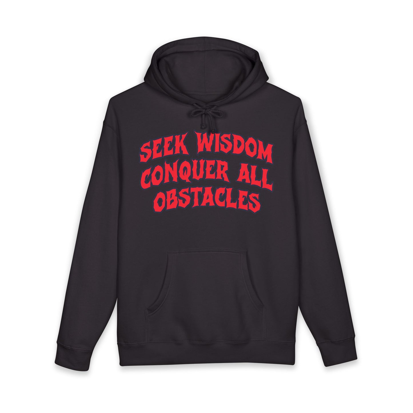 Seek Wisdom Conquer All Obstacles Hoodie — Motivational Graphic Sweatshirt