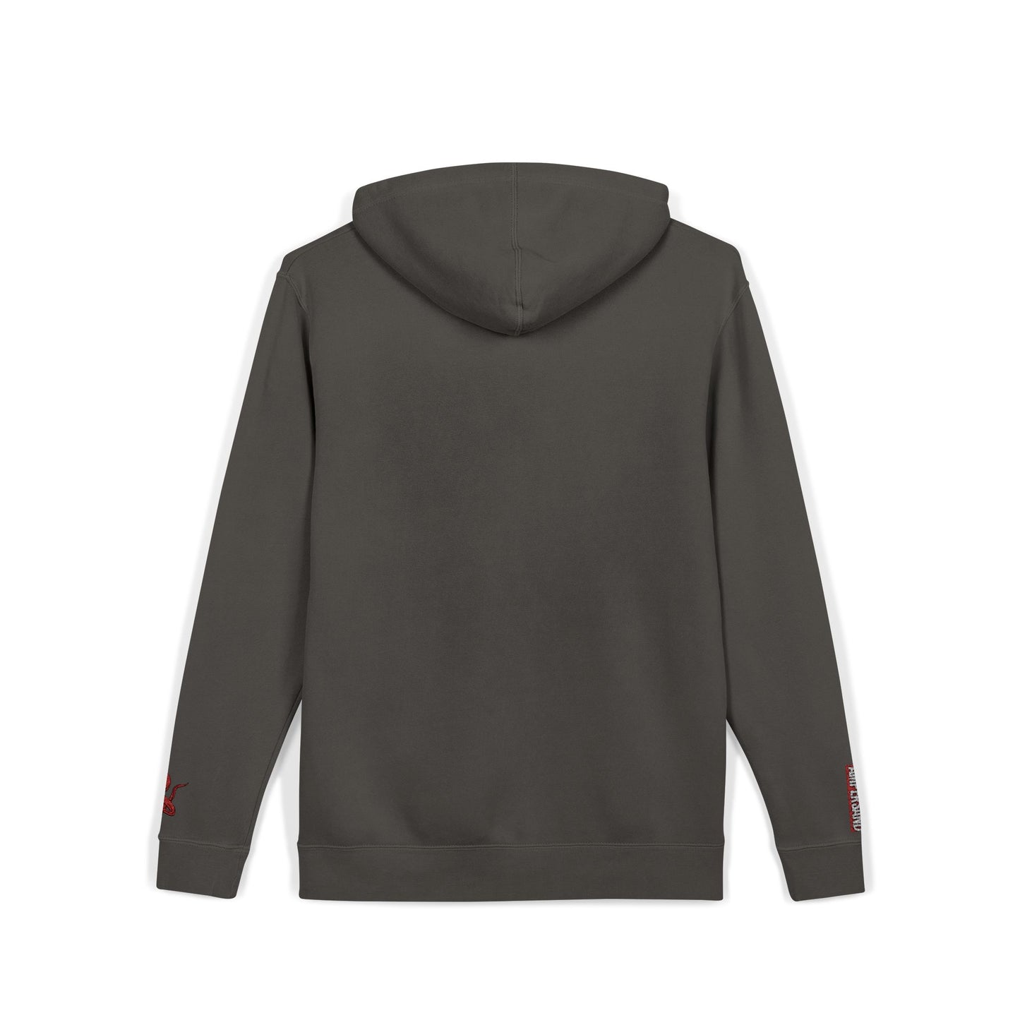 Embroidered Olive Pigment-Dyed Hoodie — Subtle Script Streetwear