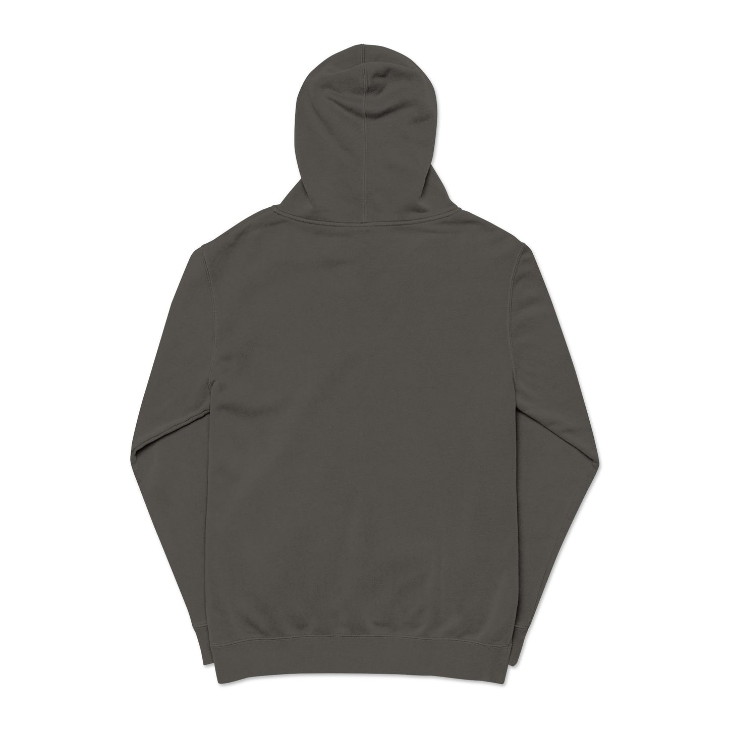 Embroidered Olive Pigment-Dyed Hoodie — Subtle Script Streetwear