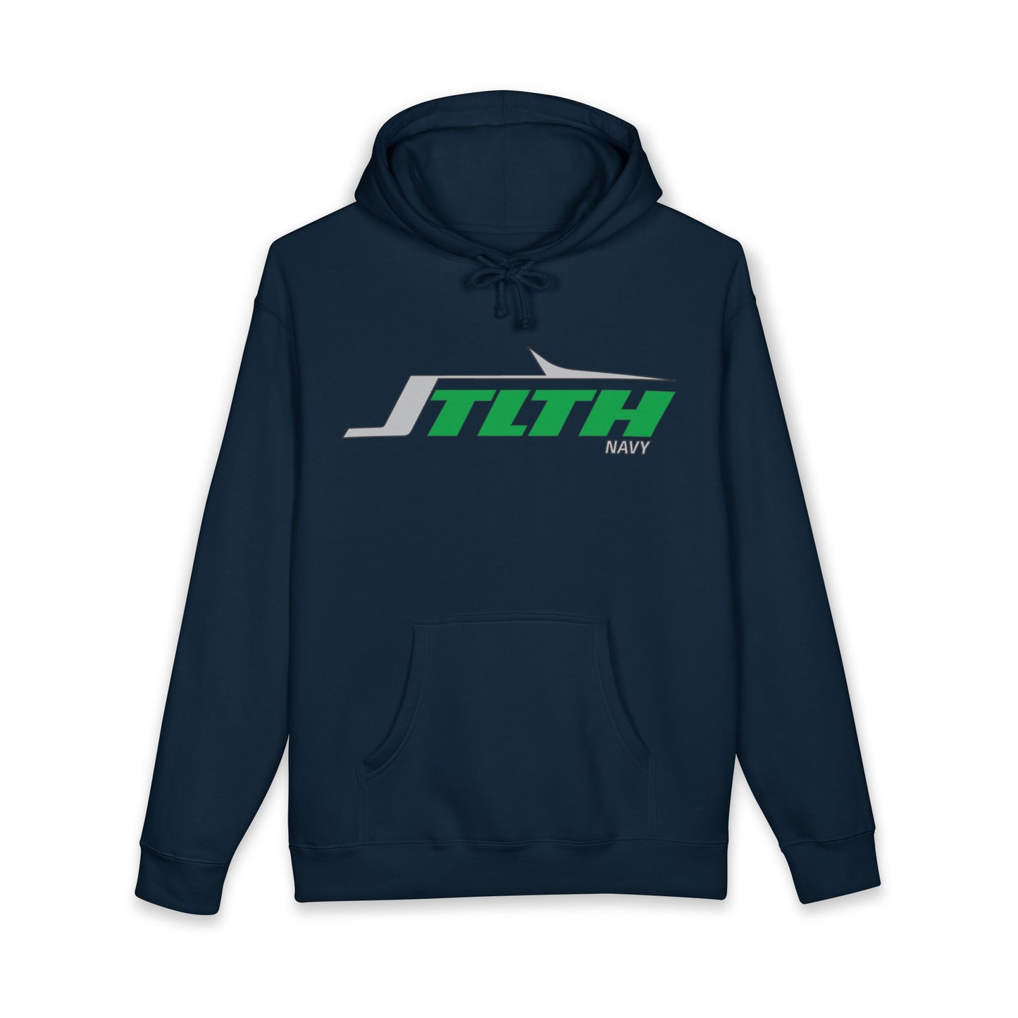 STLTH Navy Logo Hoodie – Retro Racing Graphic Pullover