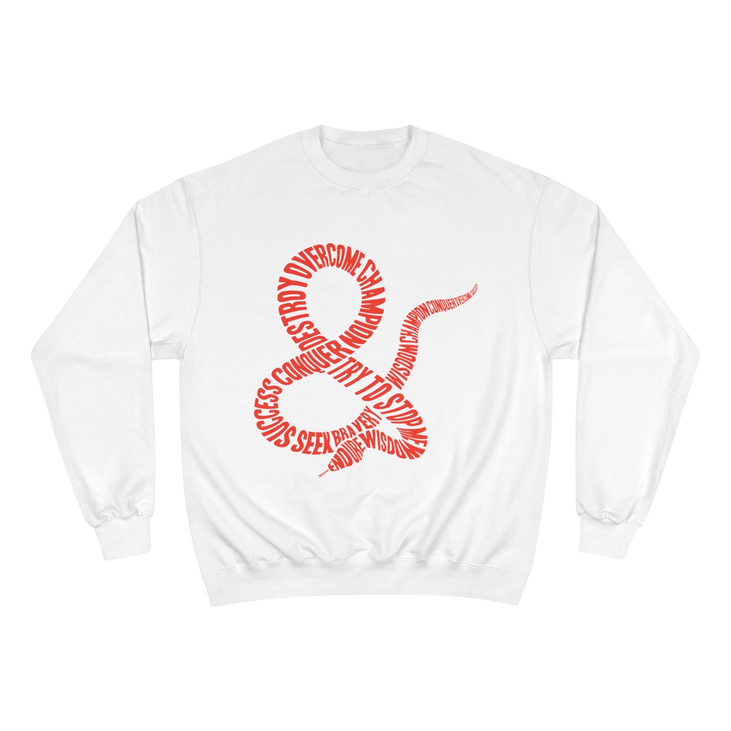 Champion Sweatshirt — Red Ampersand Snake Typography Crewneck