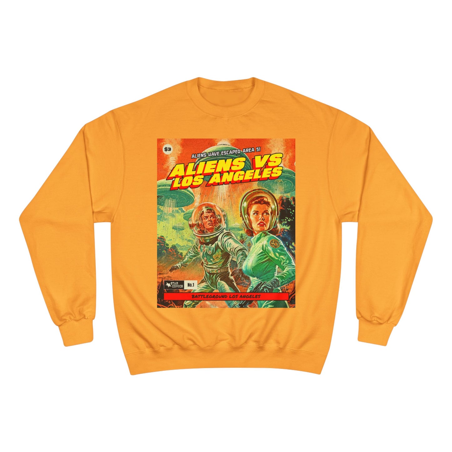 Aliens vs Los Angeles Sweatshirt — Retro Sci‑Fi Graphic Crewneck