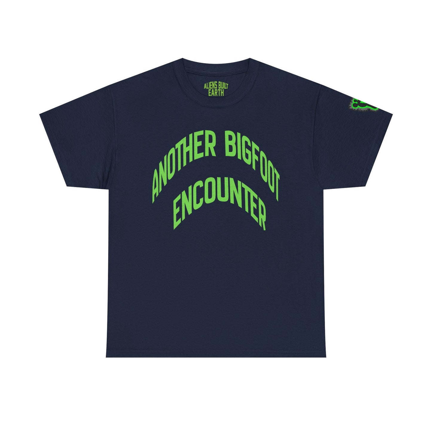 Bigfoot Encounter Tee — Neon Green Cryptid Graphic T-Shirt