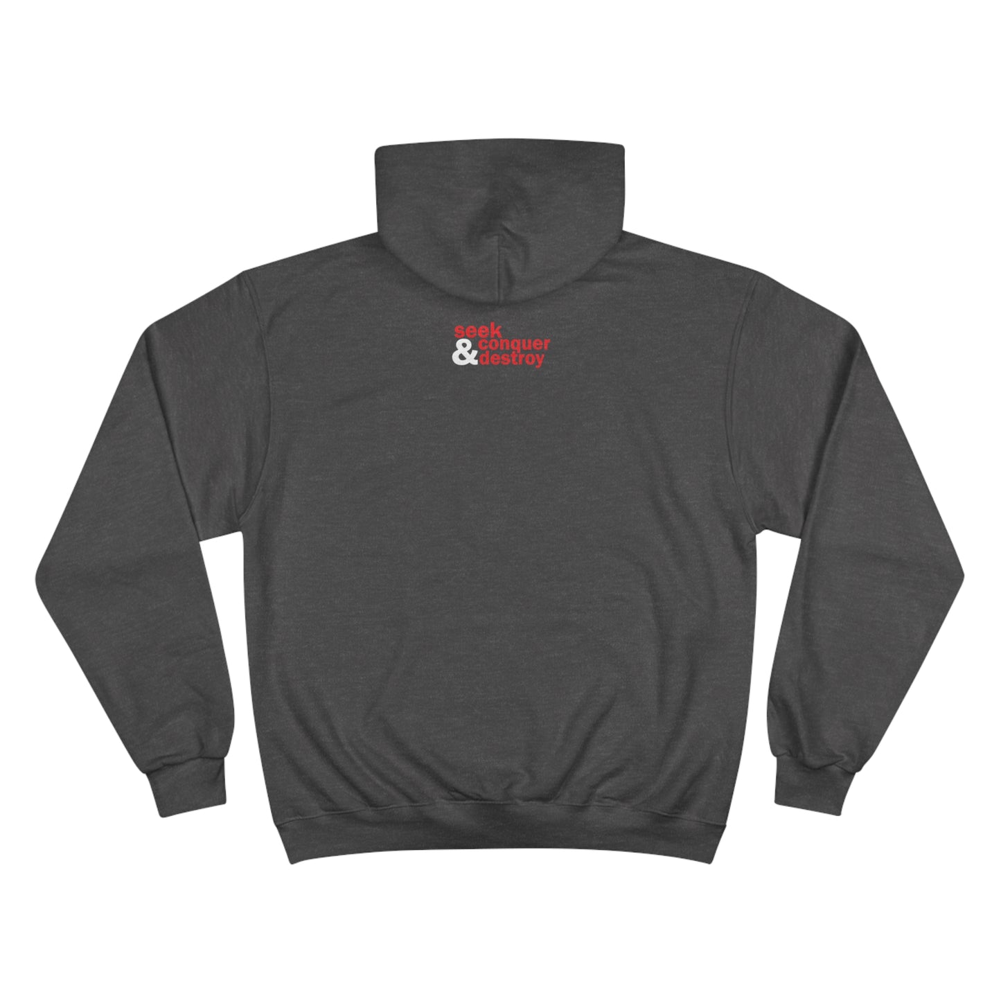 Eye of the Beholder Seek Conquer & Destroy Aim High Champion Hoodie